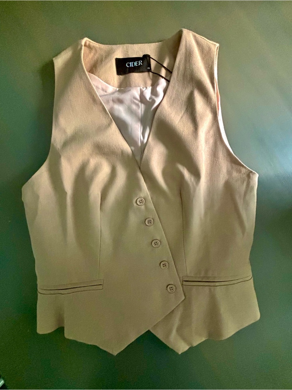 Cider Sleeveless V-Neck Blush peach Tailored Vest